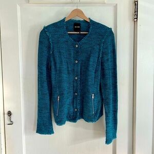 Nic+Zoe Chanel-esque Teal Knit Jacket